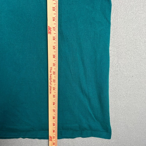 VTG Pluma Blank T Shirt Mens 2XL 1990s Heavyweight Cotton Teal Baggy Made in USA - Picture 5 of 7